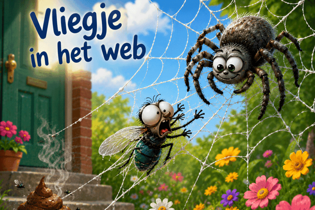 Vliegje in het web