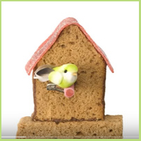 Knutselen - Een vogelhuisje van ontbijtkoek