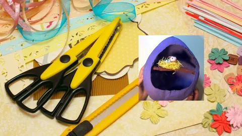 Knutsel vogelnestje van papier-maché
