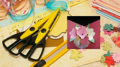 Knutsel een bloemen pop up kaart