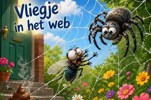 Vliegje in het web